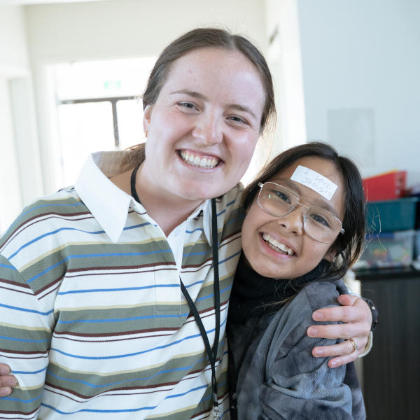 Staff and child